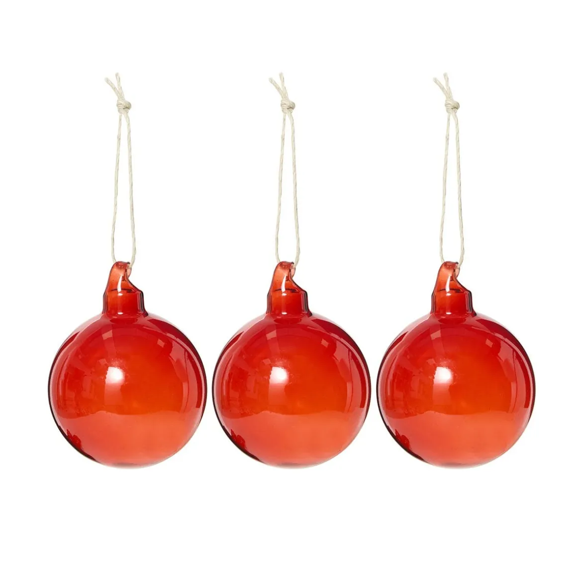 Juldekoration Glas 6,5cm 3-p Röd
