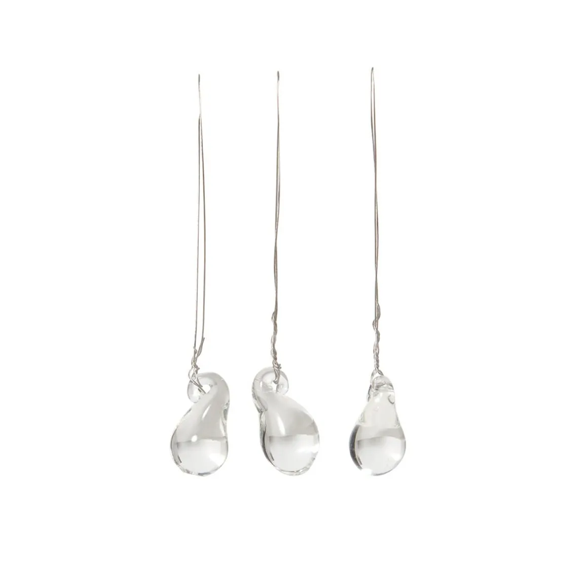 Juldekoration Glasdroppe 3-p Klarglas