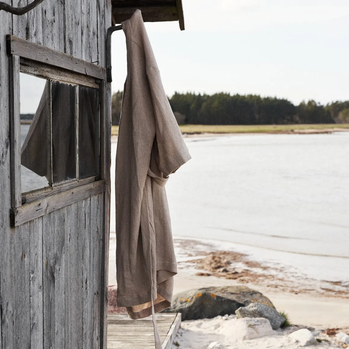 Morgonrock Våfflad One Size Sandbeige